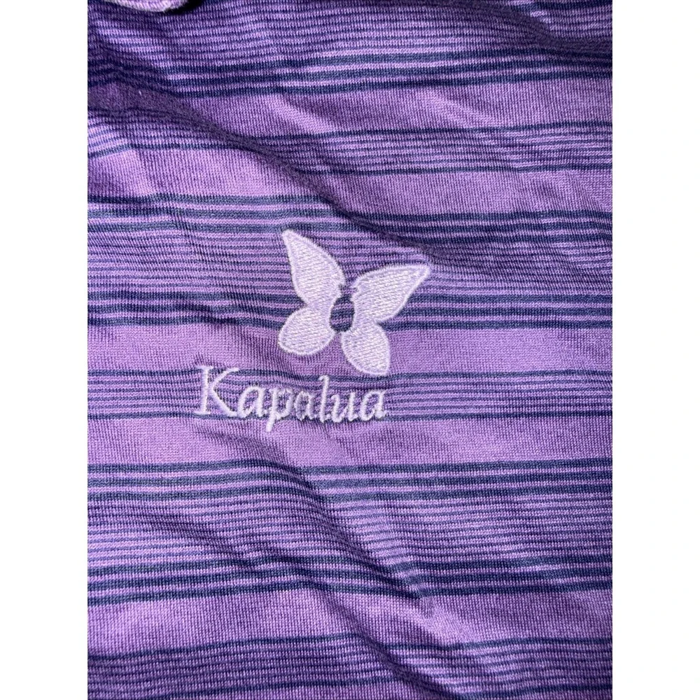 Peter Millar Kapalua Cotton Polo Golf Shirt Sz XXL Purple/Navy Striped